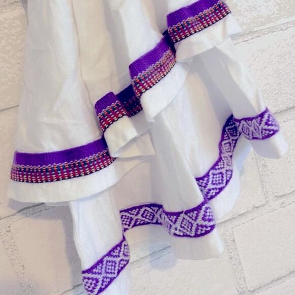 Revolve pitusa white purple embroidery ruffle sleeve cover up dress fits sz 0-6 - Picture 7 of 12